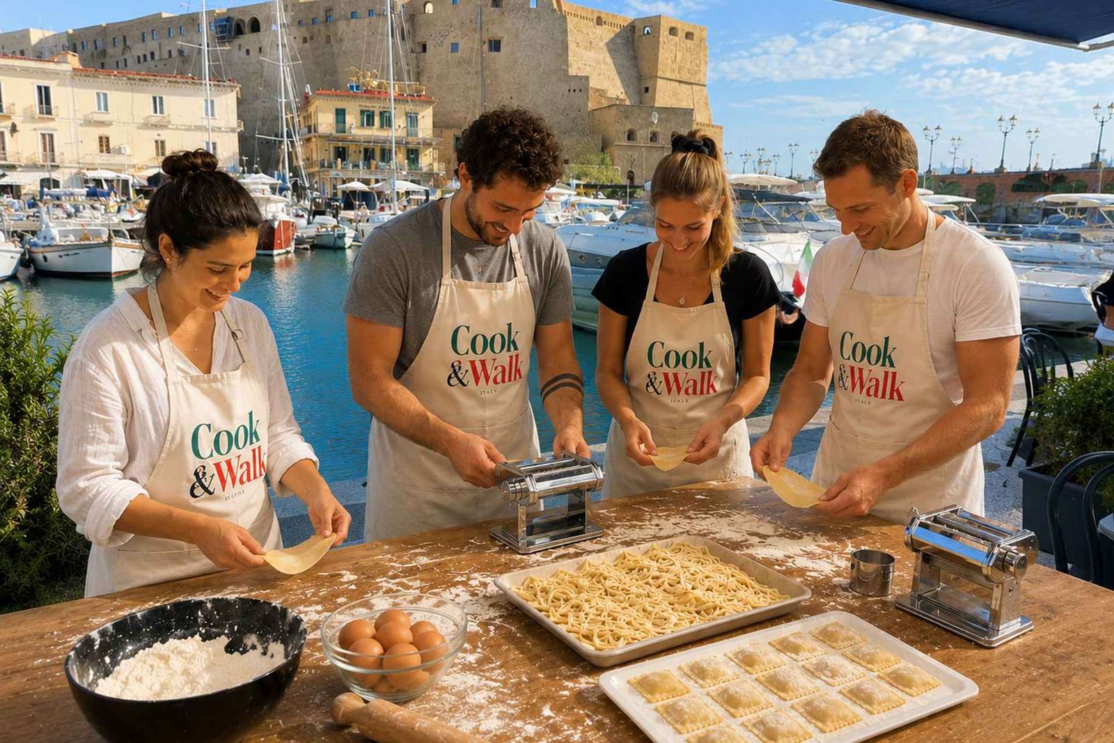 Corso di cucina a Napoli: pasta fresca e tiramisù sul mare