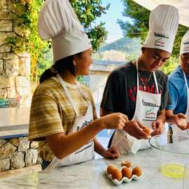 Corso di cucina a Sorrento in una villa con vista sul mare