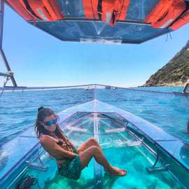 Tour in barca trasparente a Ischia con sosta alla Grotta Verde